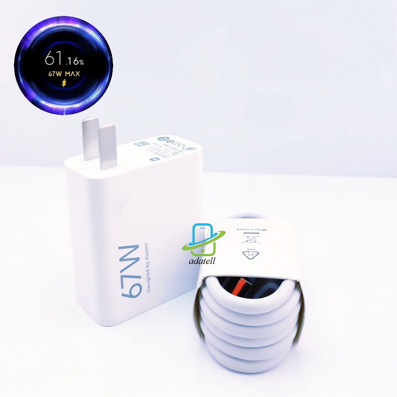شارژر اورجینال سرکارتنی 67 وات توربو شارژ می 11 پرو شیائومی همراه کابل / Xiaomi Boxed Original Mi 11 Pro 67w Turbo Charger With Turbo Cable با 2 سال گارانتی