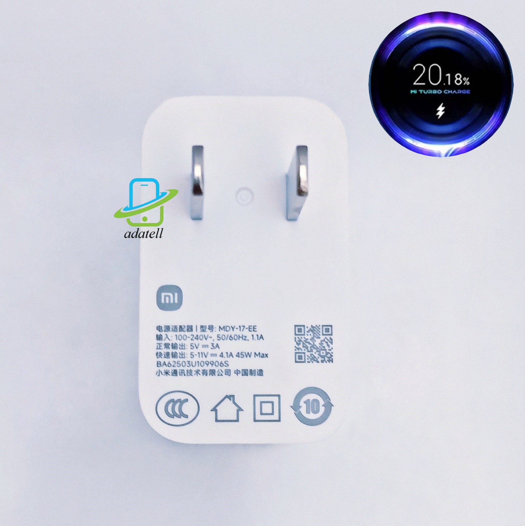 شارژر اورجینال سرکارتنی 45 وات توربو شارژ MDY-17-EE شیائومی / Xiaomi Boxed Original MDY-17-EE  45w Turbo Charger با گارانتی